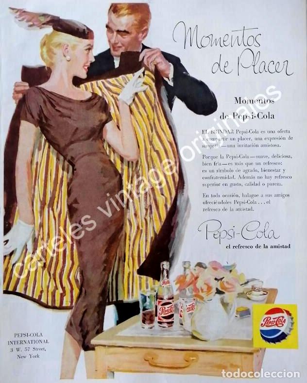 Poster collecting: CARTEL ANTIGUO ORIGINAL DE PEPSI 1956. PUBLICIDAD ARTISTICA /21