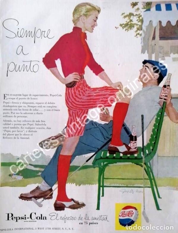 Poster collecting: CARTEL ANTIGUO ORIGINAL DE PEPSI 1957. PUBLICIDAD ARTISTICA /19