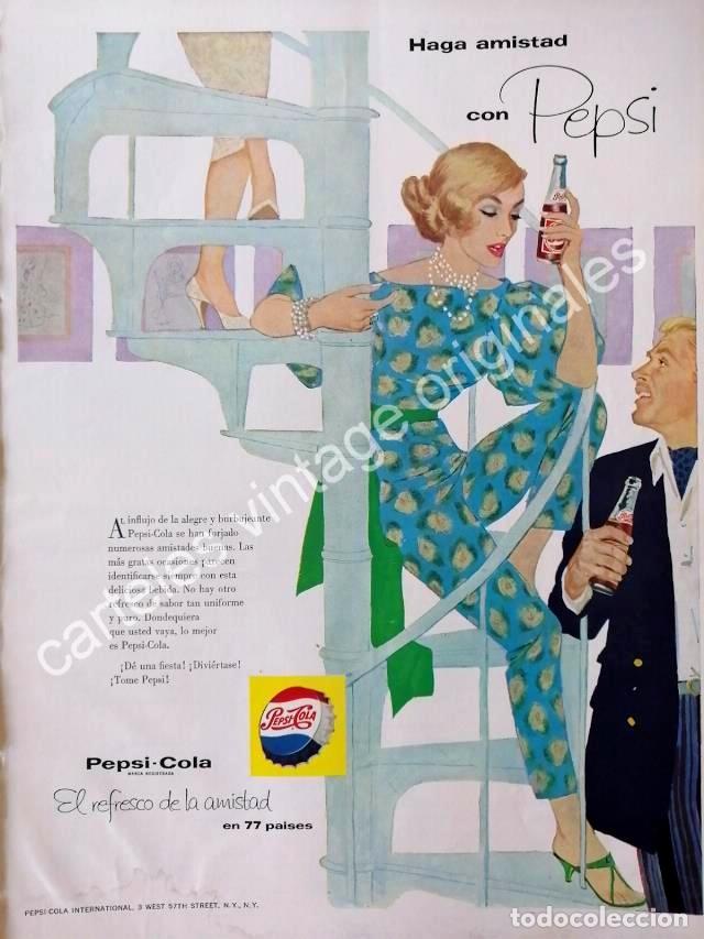 Poster collecting: CARTEL ANTIGUO ORIGINAL DE PEPSI 1958. PUBLICIDAD ARTISTICA /26
