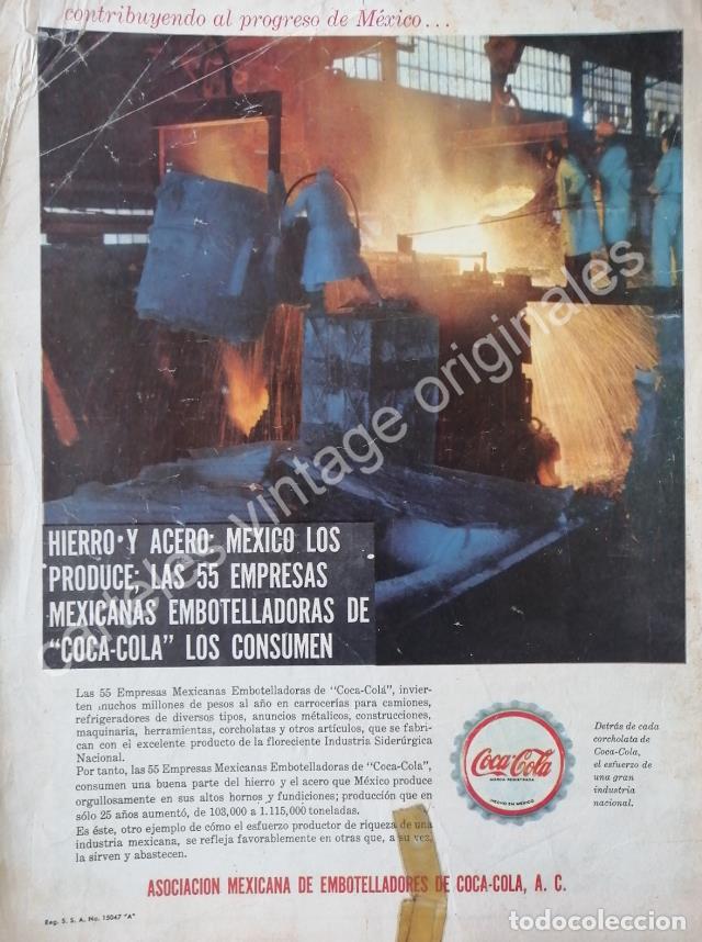 Poster collecting: CARTEL ANTIGUO ORIGINAL DE COCA COLA Y LAS SIDERURGICAS 1962