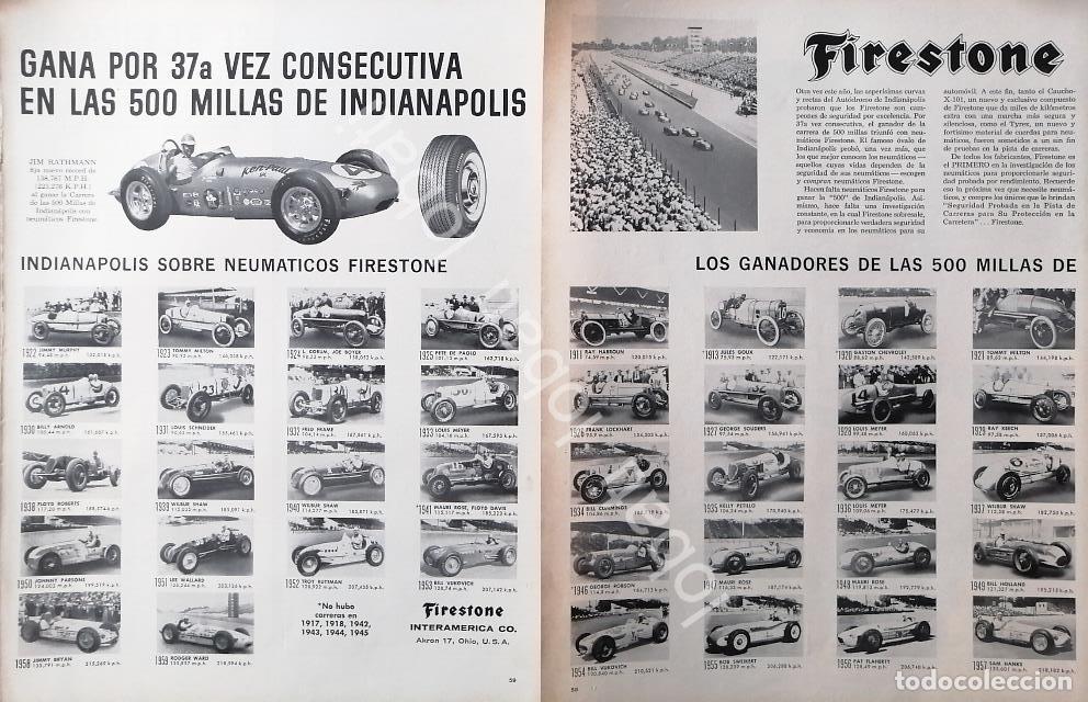 Collectionnisme d'affiches: CARTEL ANTIGUO ORIGINAL DE JIM RATHMAN & FIRESTONE. GANA LAS 500 MILLAS DE INDIANAPOLIS 1958 /N95
