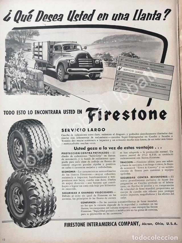 Collectionnisme d'affiches: CARTEL ANTIGUO ORIGINAL DE LLANTAS FIRESTONE 1950s /N96