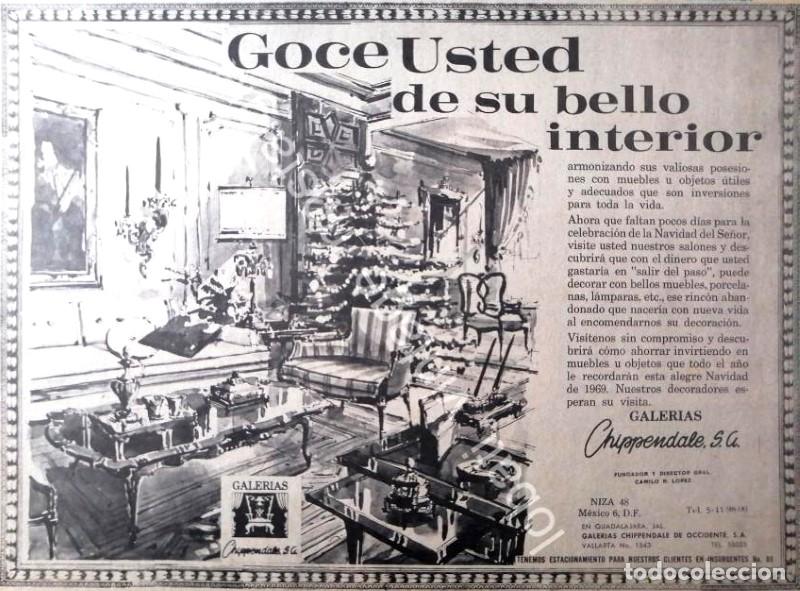Collectionnisme d'affiches: CARTEL ANTIGUO ORIGINAL DE TIENDA GALERIAS CHIPPENDALE S.A 1967