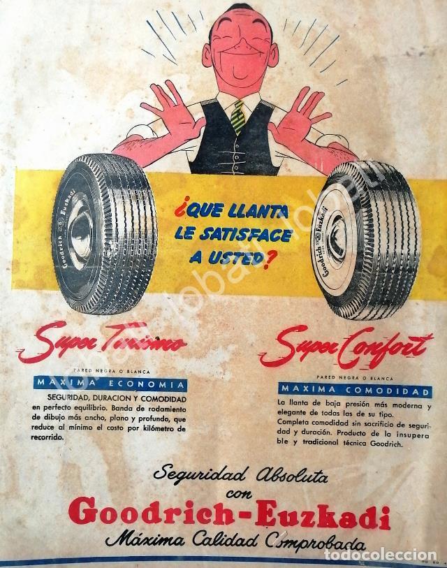 Collectionnisme d'affiches: CARTEL ANTIGUO ORIGINAL DE LLANTAS GOODRICH EUZKADI 1949 /146