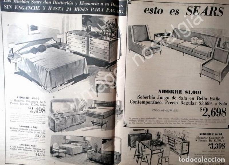 Collectionnisme d'affiches: CARTEL ANTIGUO ORIGINAL DE TIENDA SEARS 1967 MUEBLES /8