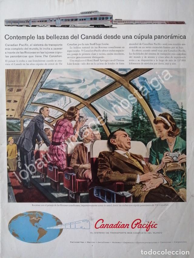 Collectionnisme d'affiches: CARTEL ANTIGUO ORIGINAL DE TRENES DE CANADIAN PACIFIC 1950s