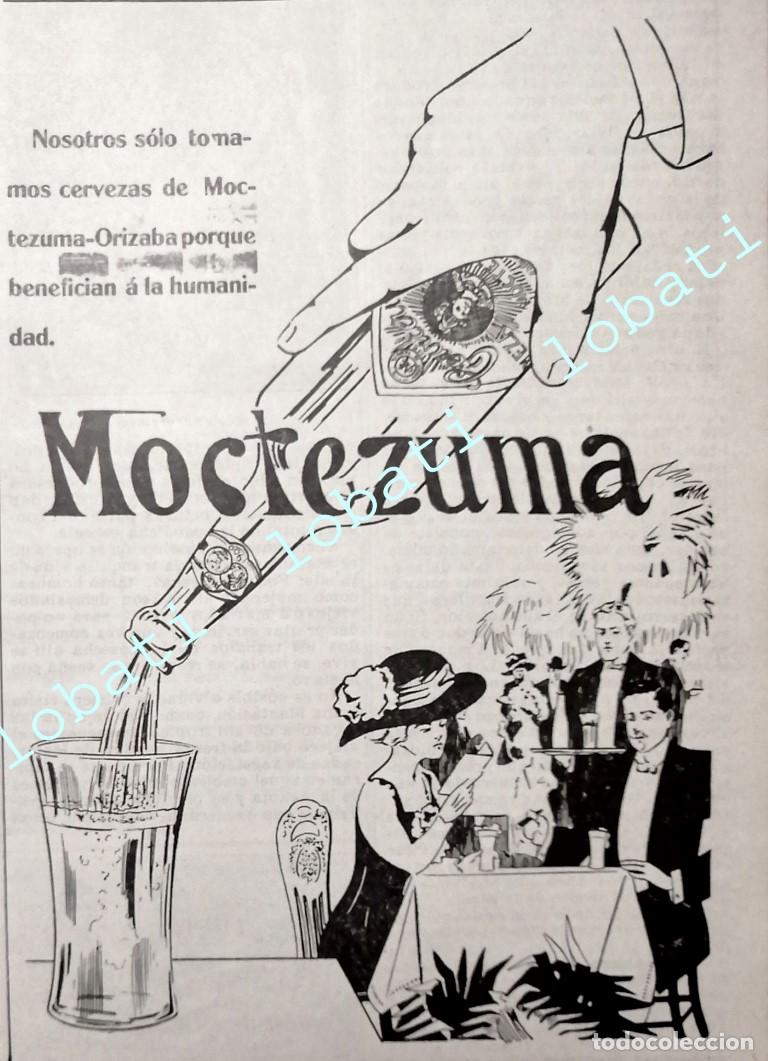 Collectionnisme d'affiches: CARTEL ANTIGUO ORIGINAL DE MINI CARTEL CERVEZA MOCTEZUMA 1912 /161 MUY RARO