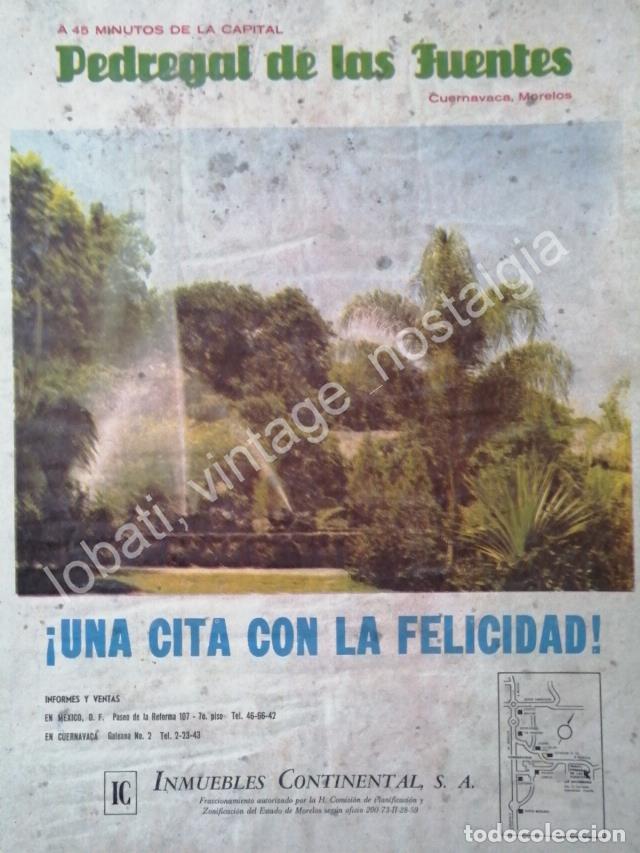 Collectionnisme d'affiches: CARTEL ANTIGUO ORIGINAL DE COLONIA PEDREGAL DE LAS FUENTES. CUERNAVACA 1959