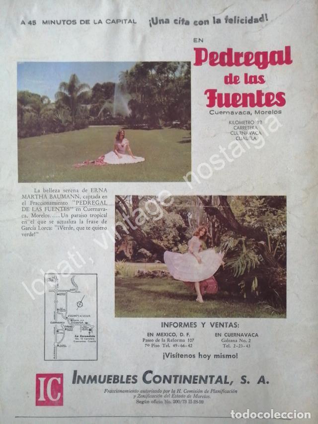 Collectionnisme d'affiches: CARTEL ANTIGUO ORIGINAL DE COLONIA PEDREGAL DE LAS FUENTES. CUERNAVACA 1959 /2