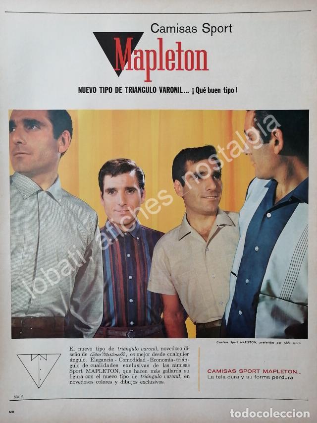 Collectionnisme d'affiches: CARTEL ANTIGUO ORIGINAL DE ALDO MONTO Y CAMISAS MARISCAL 1965 /2