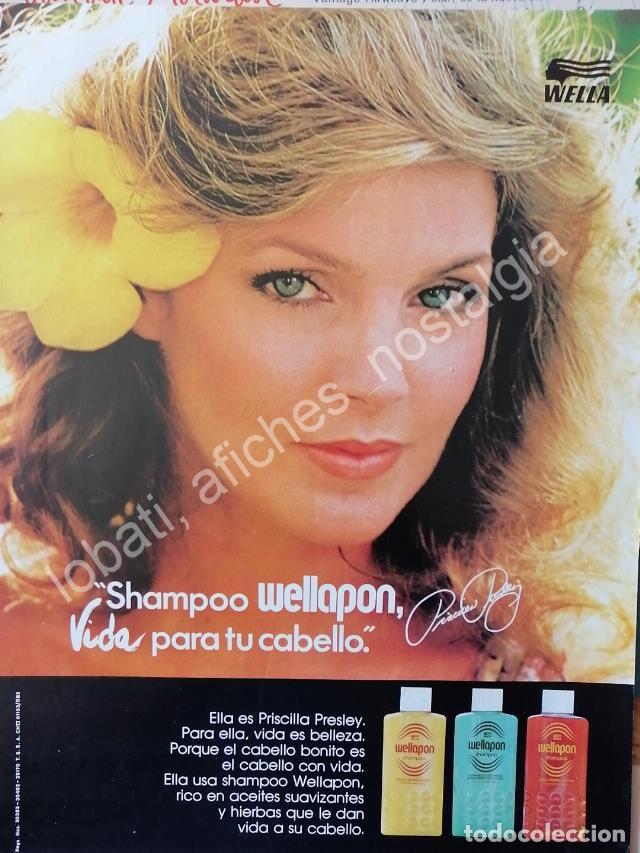 Collectionnisme d'affiches: CARTEL ANTIGUO ORIGINAL DE PRICILA PRESLEY Y CHAMPOO WELLAPON 1980s