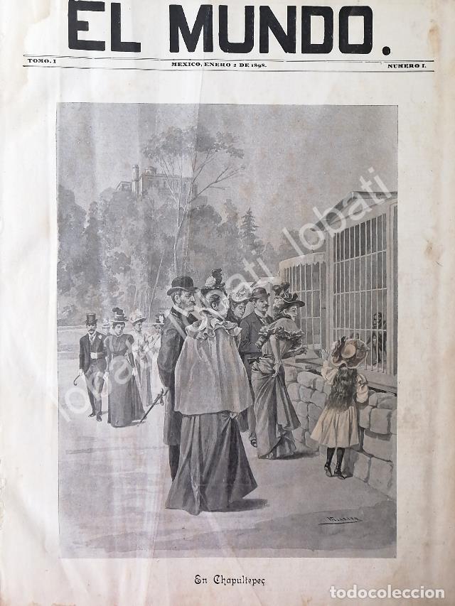 Collectionnisme d'affiches: PORTADA ANTIGUA ORIGINAL 1898 EN CHAPULTEPEC. POR: JOSE MARIA VILLASANA
