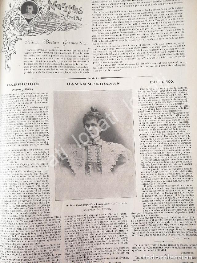Collectionnisme d'affiches: CARTEL ANTIGUO ORIGINAL DE CONCEPCION LASCURAIN LANDA 1898 FOTO DE VALLETO HERMANOS /ASM