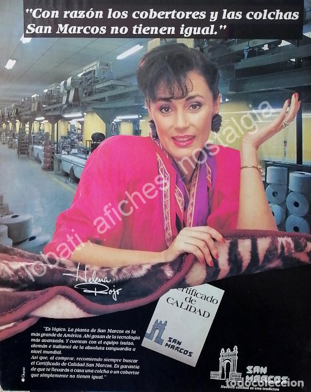 Collectionnisme d'affiches: CARTEL ANTIGUO ORIGINAL DE ELENA ROJO Y COBERTORES SAN MARCOS 1980s /FEP