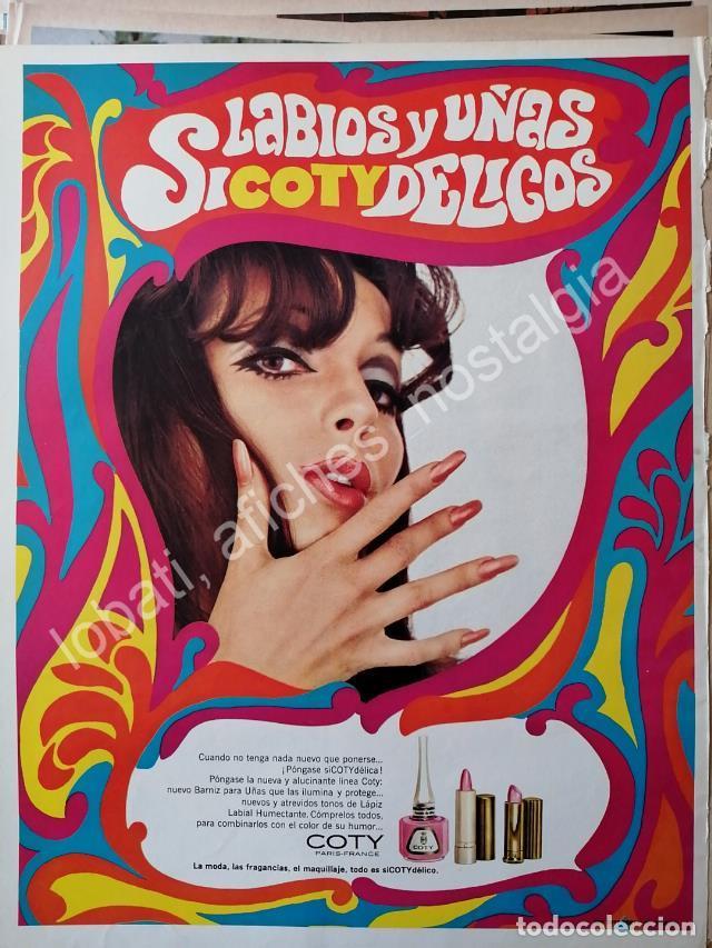 Sammeln von Plakaten: CARTEL ANTIGUO ORIGINAL DE PUBLICIDAD SICODELICA A&Ntilde;OS 60s COSMETICOS COTY 1968 / RARO