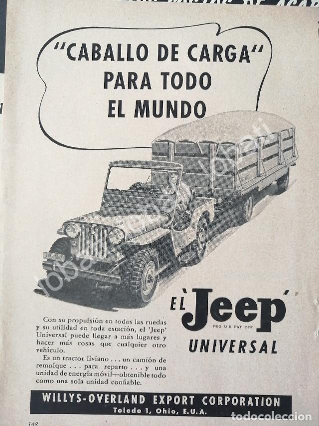 Sammeln von Plakaten: CARTEL ANTIGUO ORIGINAL DE MINI CARTEL AUTOS. WILLIS JEEP 1950s / 715