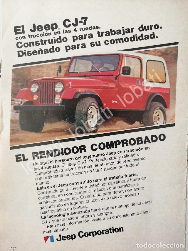 Sammeln von Plakaten: CARTEL ANTIGUO ORIGINAL DE MINI CARTEL AUTOS. WILLIS JEEP CJ-7 1982 / 717