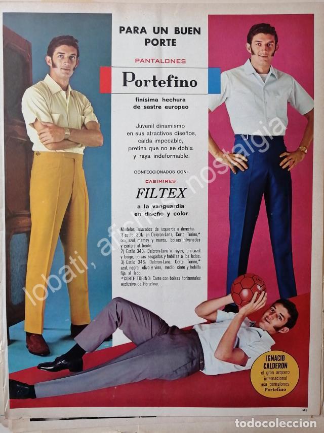 Sammeln von Plakaten: CARTEL ANTIGUO ORIGINAL DE FUTBOLISTA NACHO CALDERON Y PANTALONES PORTEFINO 1968 /FEP