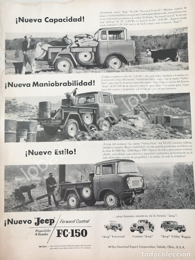 Sammeln von Plakaten: CARTEL ANTIGUO ORIGINAL DE AUTOS Y CAMIONES WILLYS JEEP FC-150 1957 / 724