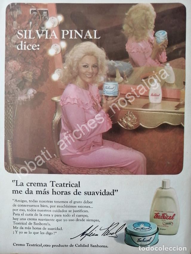 Sammeln von Plakaten: CARTEL ANTIGUO ORIGINAL DE SILVIA PINAL Y CREMA TEATRICAL 1970s / FEP