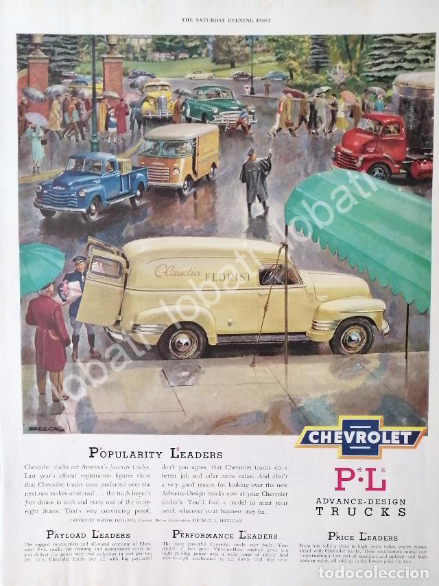 Sammeln von Plakaten: CARTEL ANTIGUO ORIGINAL DE CAMIONETAS CHEVROLET PANEL 1950 / 821