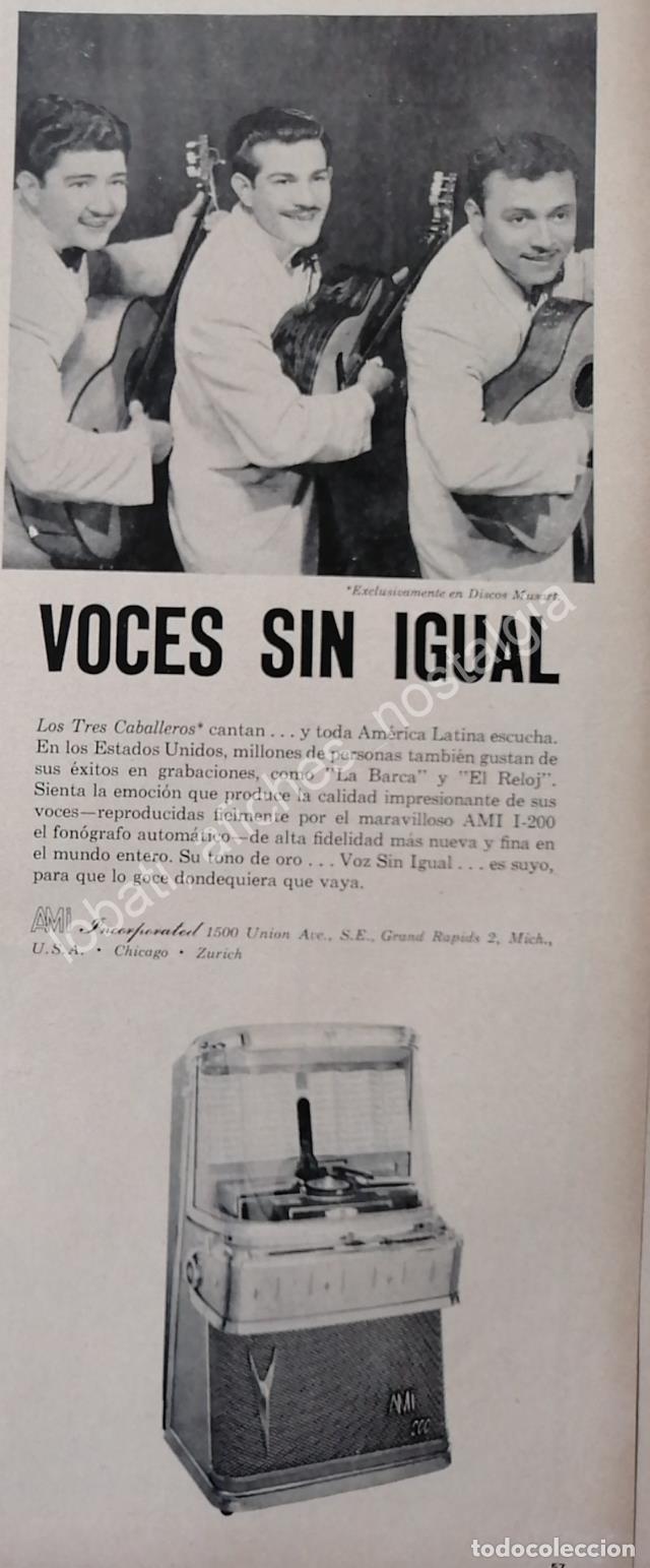 Sammeln von Plakaten: CARTEL ANTIGUO ORIGINAL DE TRIO LOS 3 CABALLEROS Y LAS ROCKOLAS AMI 1956 / FEP
