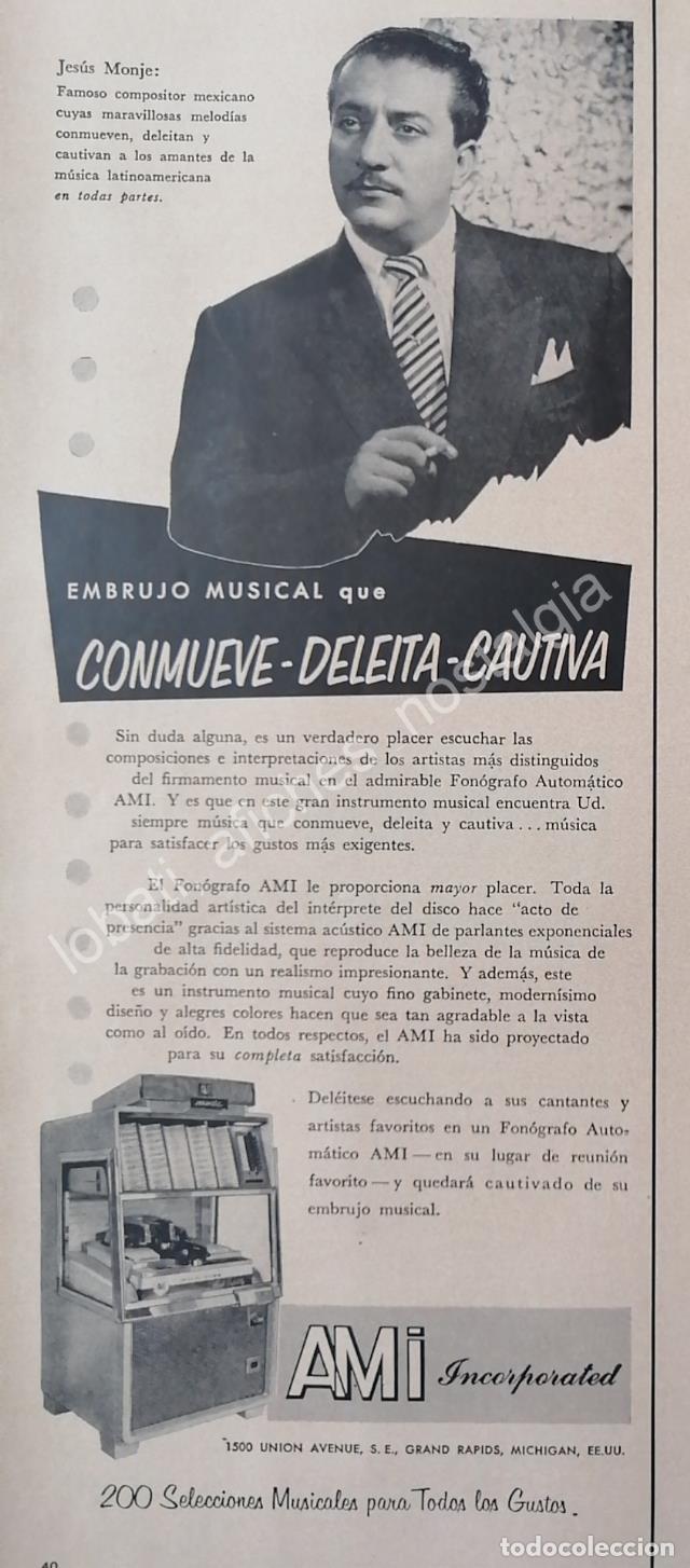 Sammeln von Plakaten: CARTEL ANTIGUO ORIGINAL DE JESUS CHUCHO MONJE Y LAS ROCKOLAS AMI 1956 / FEP
