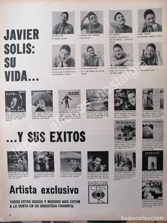 Sammeln von Plakaten: CARTEL ANTIGUO ORIGINAL DE DISCOS CBS PRESENTA A JAVIER SOLIS 1960s /FEP MUY RARO