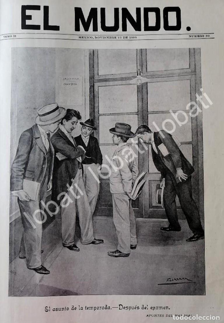 Sammeln von Plakaten: PORTADA ANTIGUA ORIGINAL 1898 DESPUES DEL EXAMEN, POR: JOSE MARIA VILLASANA / ARTE