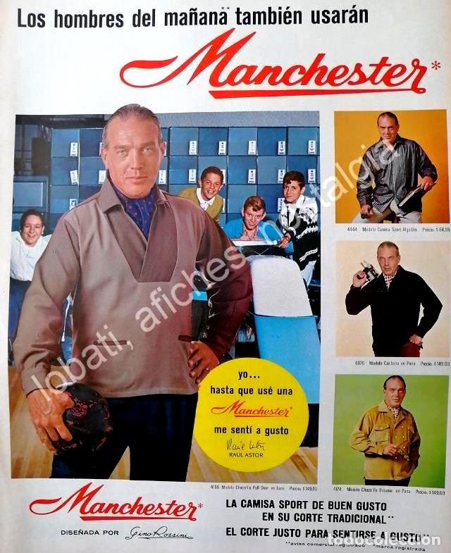 Sammeln von Plakaten: CARTEL ANTIGUO ORIGINAL DE RAUL ASTOR Y CAMISAS MACHESTER 1960s /FEP RARO