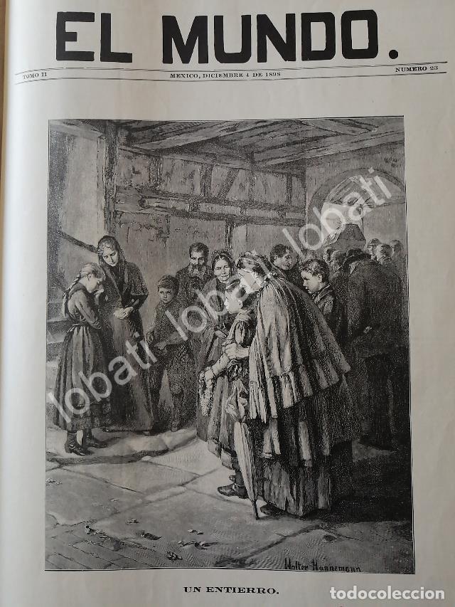 Sammeln von Plakaten: PORTADA ANTIGUA ORIGINAL 1898 UN ENTIERRO, POR: WALTER HANNEMAN / ARTE