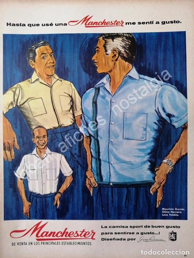Sammeln von Plakaten: CARTEL ANTIGUO ORIGINAL DE MAURICIO GARCES, LOCO VALDEZ Y CHINO HERRERA. MANCHESTER FEP