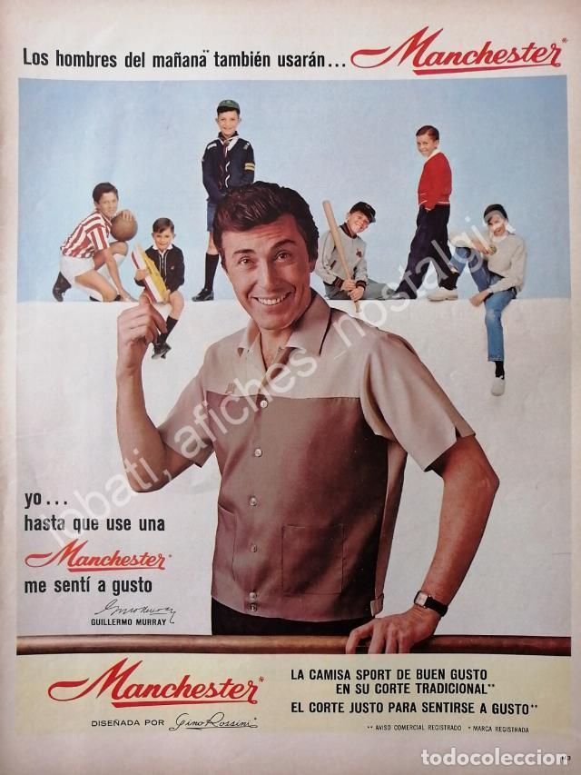 Poster collecting: CARTEL ANTIGUO ORIGINAL DE GUILLERMO MURRAY Y CAMISAS MANCHESTER 1960s /FEP 2