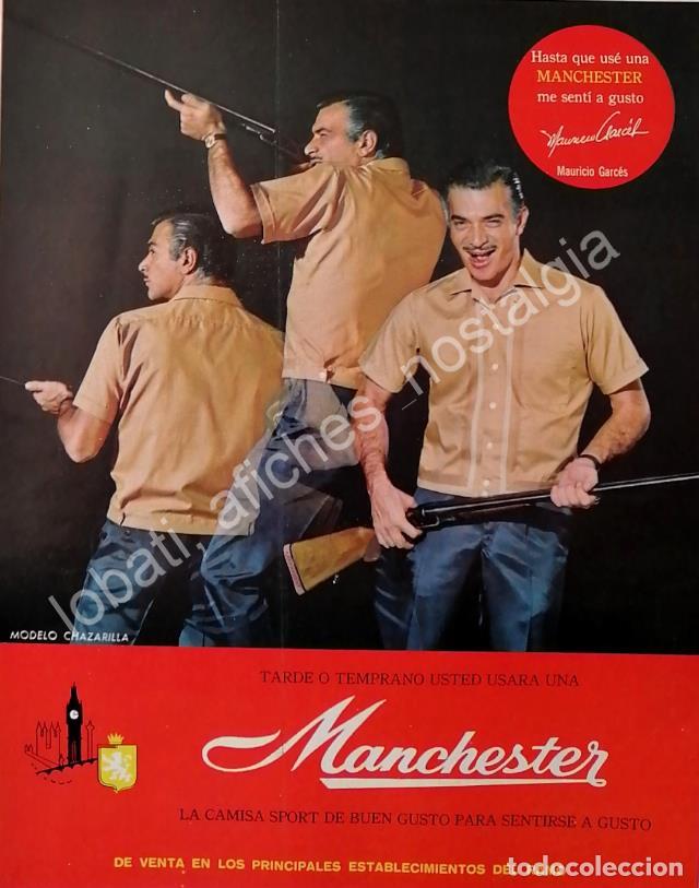 Poster collecting: CARTEL ANTIGUO ORIGINAL DE MAURICIO GARCES Y CAMISAS MANCHESTER 1960s /FEP 13