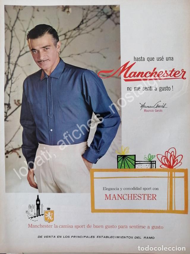 Poster collecting: CARTEL ANTIGUO ORIGINAL DE MAURICIO GARCES Y CAMISAS MANCHESTER 1964 /FEP 12