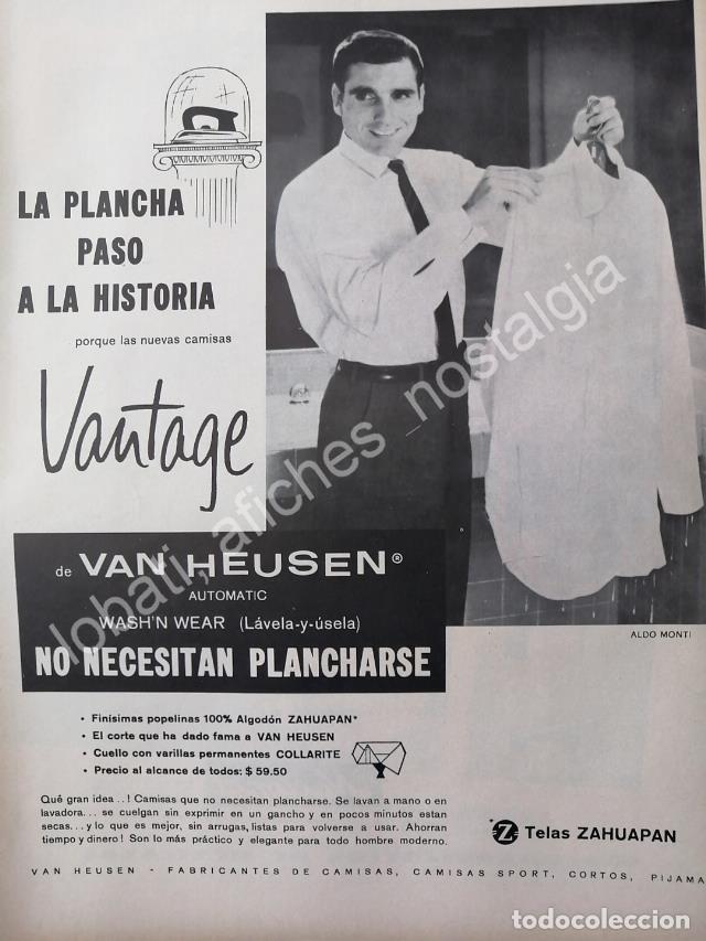 Poster collecting: CARTEL ANTIGUO ORIGINAL DE ALDO MONTI Y CAMISAS VAN HEUSEN 1960s /4 FEP