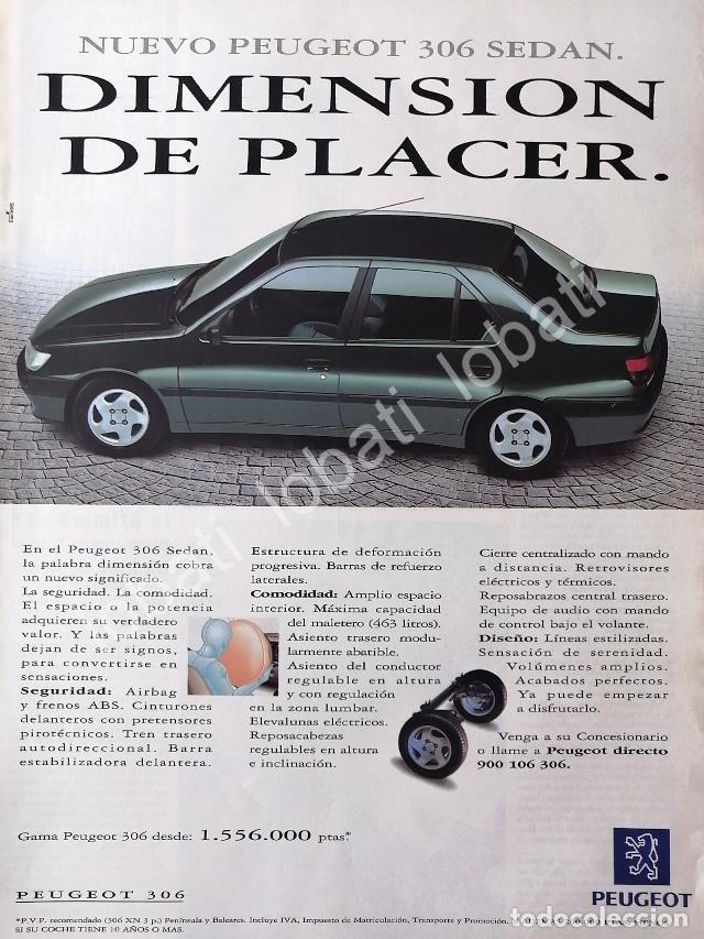 Poster collecting: CARTEL ANTIGUO ORIGINAL DE PUBLICIDAD RETRO DE AUTOS PEUGEOT 306 1991 / 871