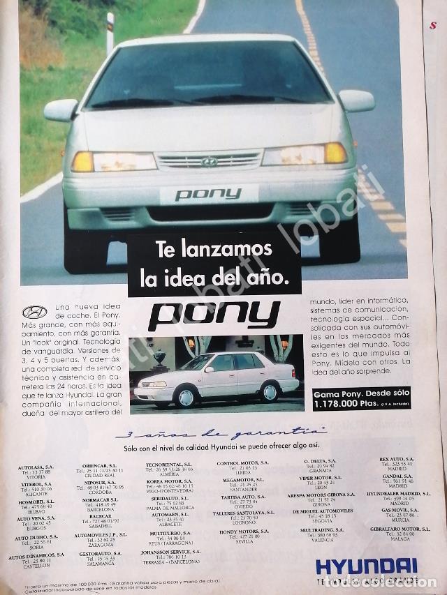 Poster collecting: CARTEL ANTIGUO ORIGINAL DE PUBLICIDAD RETRO DE AUTOS HYUNDAI PONY 1990 / 870