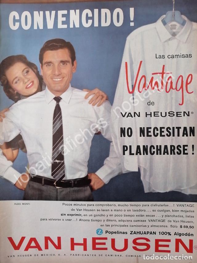Poster collecting: CARTEL ANTIGUO ORIGINAL DE ALDO MONTI Y CAMISAS VAN HEUSEN 1960s /5 FEP