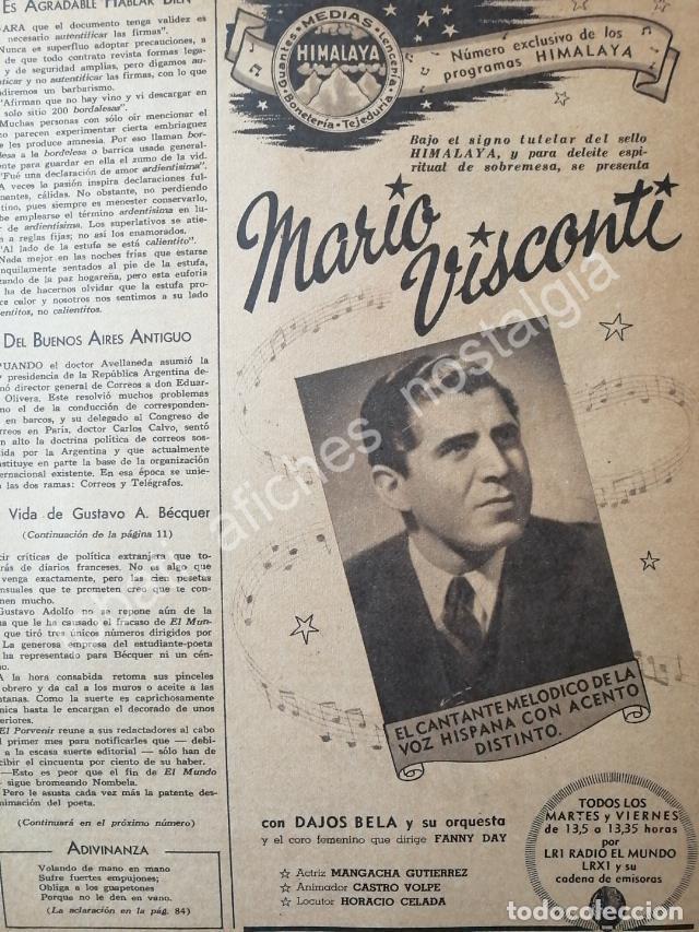 Poster collecting: CARTEL ANTIGUO ORIGINAL DE MEDIAS HIMALAYA PATROCINA A MARIO VISCONI 1946 FEP