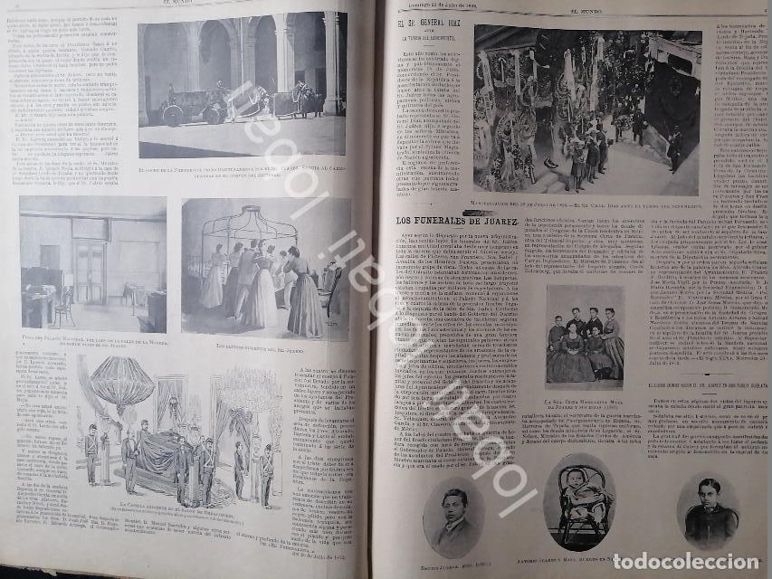 Poster collecting: CARTEL ANTIGUO ORIGINAL DE PORFIRIO DIAZ Y HOMENAJE A BENITO JUAREZ 1899 /PLT