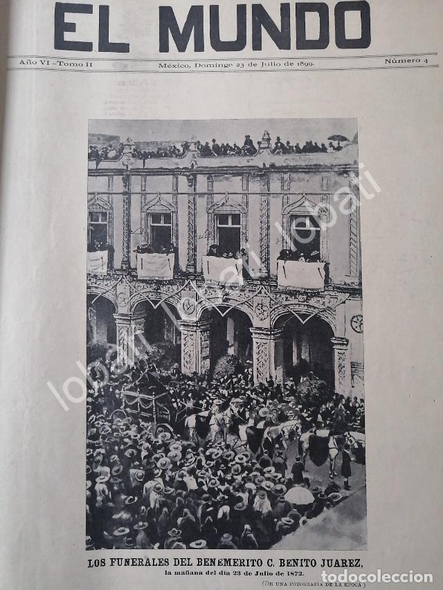 Collectionnisme d'affiches: PORTADA ANTIGUA ORIGINAL 1899 FUNERALES DE BENITO JUAREZ DE 1872 /PLT