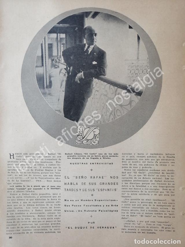 Collectionnisme d'affiches: CARTEL ANTIGUO ORIGINAL DE ENTREVISTA A RAFAEL GOMEZ EL GALLO 1922. TOROS