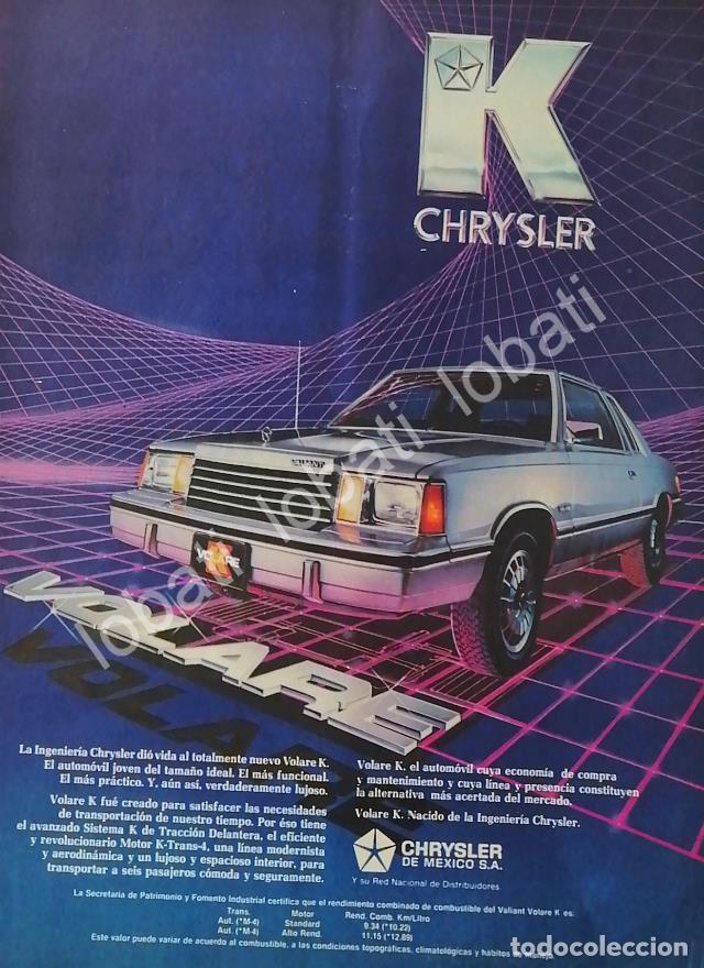 Collectionnisme d'affiches: CARTEL ANTIGUO ORIGINAL DE AUTOS CHRYSLER VOLARE 1986 /914 TMED
