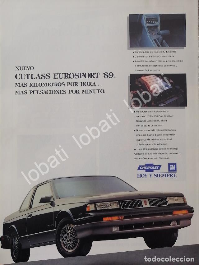 Collectionnisme d'affiches: CARTEL ANTIGUO ORIGINAL DE AUTOS CHEVROLET CUTLASS EUROSPORT 1989 /919