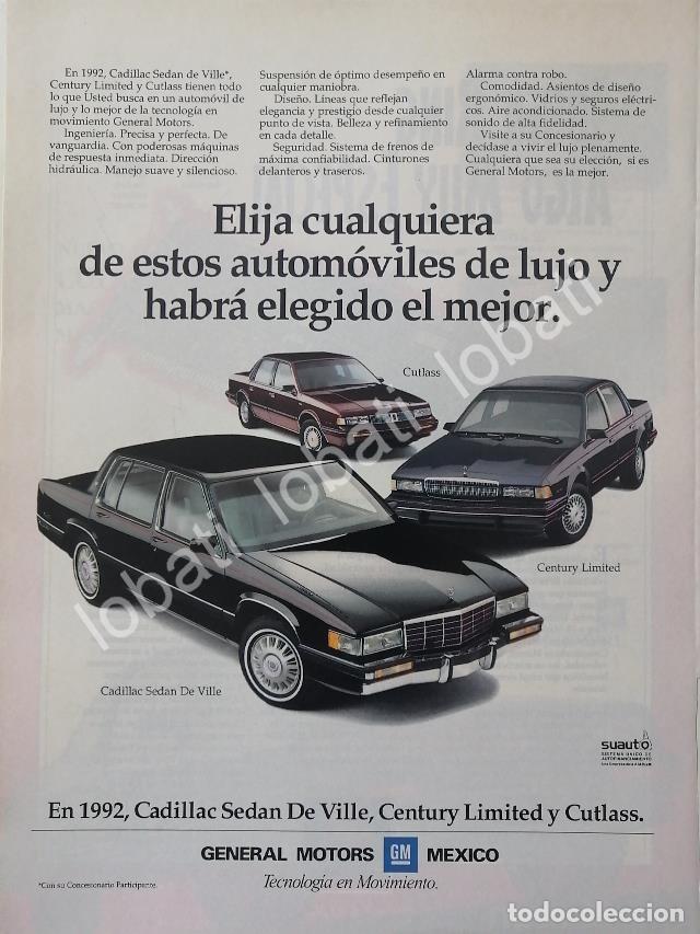 Collectionnisme d'affiches: CARTEL ANTIGUO ORIGINAL DE AUTOS CHEVROLET CADILLAC Y OTROS 1992 /920