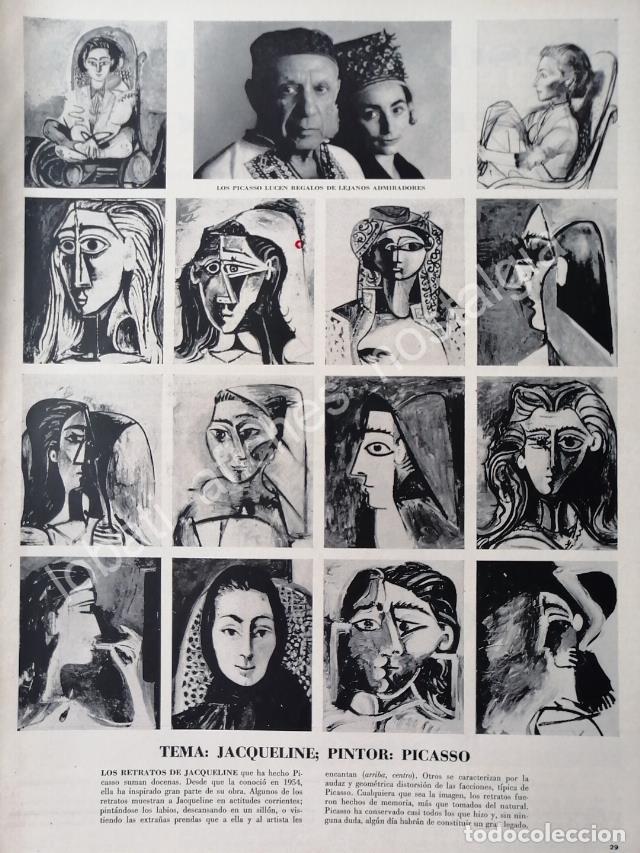 Collectionnisme d'affiches: CARTEL ANTIGUO ORIGINAL DE NOTA. JACQUELINE KENNEDY PINTADA POR PICASSO 1960s