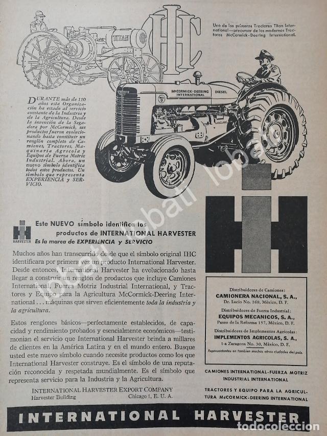 Collectionnisme d'affiches: CARTEL ANTIGUO ORIGINAL DE TRACTORES INTERNATIONAL HARVESTER 1946 /972
