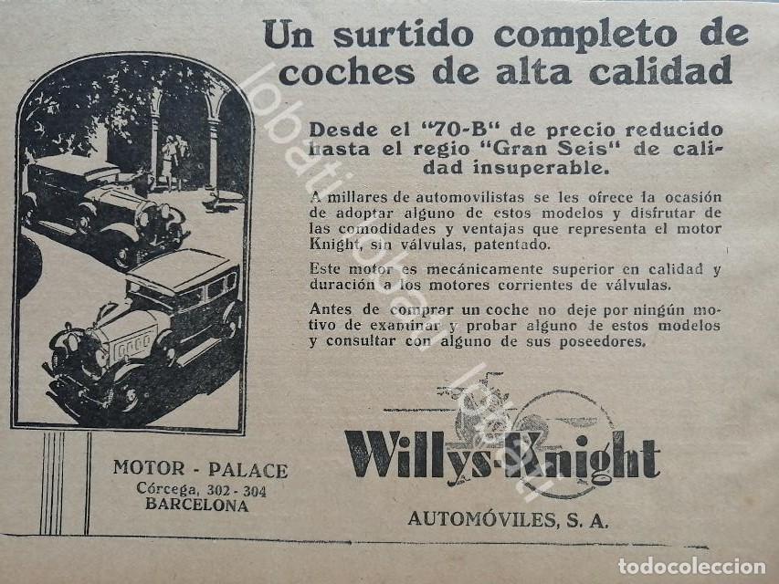 Sammeln von Plakaten: CARTEL ANTIGUO ORIGINAL DE MINI CARTEL AUTOS WILLYS KNIGHT 70B 1929 /981 SUPER RARO