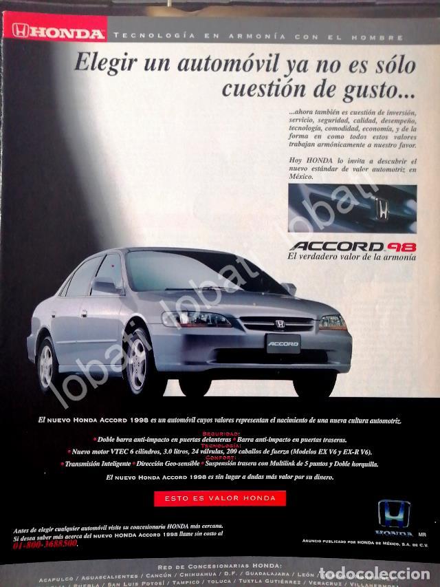 Sammeln von Plakaten: CARTEL ANTIGUO ORIGINAL DE AUTOS HONDA ACCORD 1998 /983